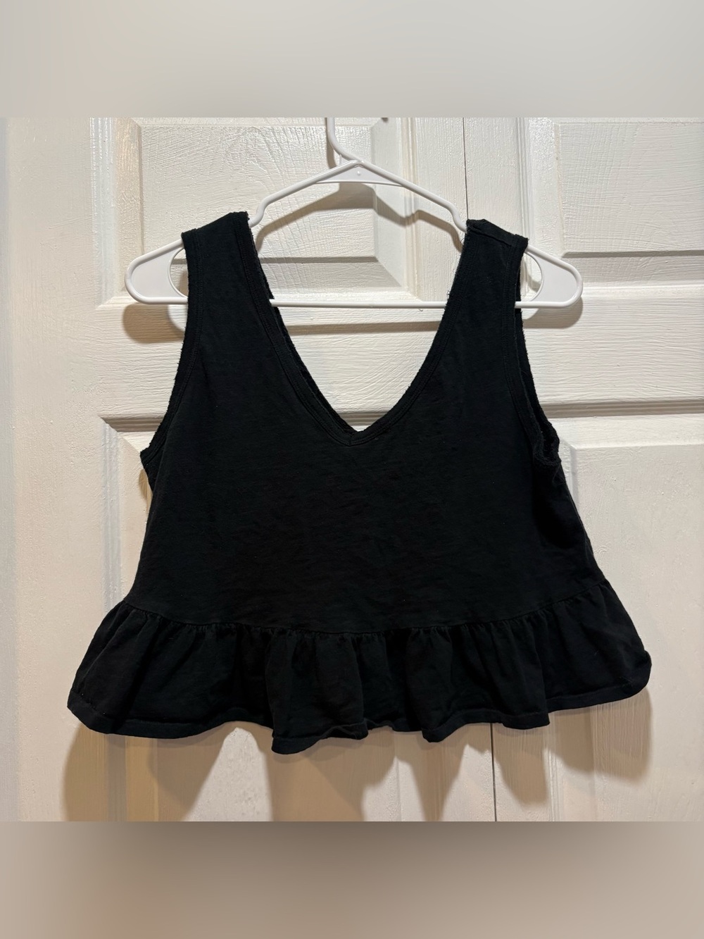 Target 100% Cotton Black Peplum Cropped Tank Top - Size Small